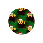 santa Emoji Christmas Magnet 3  (Round)