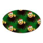 santa Emoji Christmas Magnet (Oval)