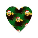 santa Emoji Christmas Magnet (Heart)