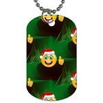 santa Emoji Christmas Dog Tag (One Side)