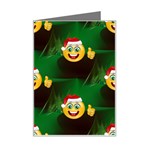 santa Emoji Christmas Mini Greeting Card