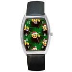 santa Emoji Christmas Barrel Style Metal Watch