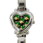 santa Emoji Christmas Heart Italian Charm Watch