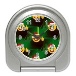 santa Emoji Christmas Travel Alarm Clock