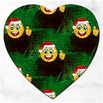 santa Emoji Christmas Jigsaw Puzzle (Heart)