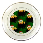 santa Emoji Christmas Porcelain Plate