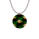 santa Emoji Christmas 1  Button Necklace