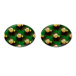 santa Emoji Christmas Cufflinks (Oval)