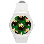 santa Emoji Christmas Round Plastic Sport Watch (M)