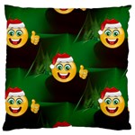 santa Emoji Christmas Large Cushion Case (Two Sides)