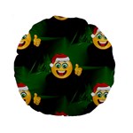 santa Emoji Christmas Standard 15  Premium Round Cushion 