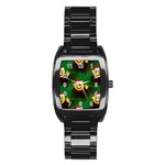 santa Emoji Christmas Stainless Steel Barrel Watch