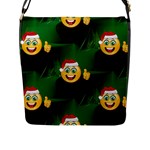 santa Emoji Christmas Flap Closure Messenger Bag (L)