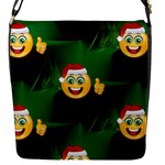 santa Emoji Christmas Flap Closure Messenger Bag (S)