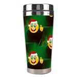 santa Emoji Christmas Stainless Steel Travel Tumbler