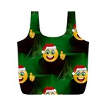 santa Emoji Christmas Full Print Recycle Bag (M)