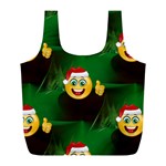 santa Emoji Christmas Full Print Recycle Bag (L)