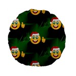 santa Emoji Christmas Standard 15  Premium Flano Round Cushion 