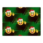 santa Emoji Christmas Double Sided Flano Blanket (Mini)