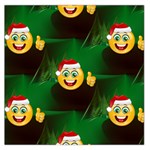 santa Emoji Christmas Large Satin Scarf (Square)