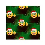 santa Emoji Christmas Small Satin Scarf (Square)