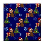 Christmas Monkey emoji Tile Coaster