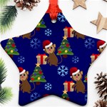 Christmas Monkey emoji Ornament (Star)