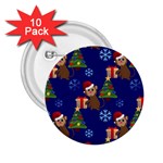 Christmas Monkey emoji 2.25  Button (10 pack)