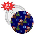 Christmas Monkey emoji 2.25  Button (100 pack)