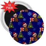 Christmas Monkey emoji 3  Magnet (10 pack)