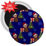 Christmas Monkey emoji 3  Magnet (100 pack)