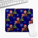 Christmas Monkey emoji Large Mousepad