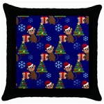 Christmas Monkey emoji Throw Pillow Case (Black)