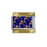 Christmas Monkey emoji Gold Trim Italian Charm (9mm)