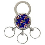 Christmas Monkey emoji 3-Ring Key Chain