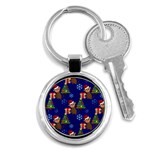 Christmas Monkey emoji Key Chain (Round)