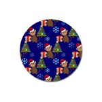 Christmas Monkey emoji Magnet 3  (Round)