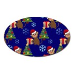 Christmas Monkey emoji Magnet (Oval)