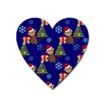 Christmas Monkey emoji Magnet (Heart)