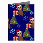 Christmas Monkey emoji Greeting Card