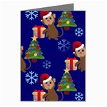 Christmas Monkey emoji Greeting Cards (Pkg of 8)