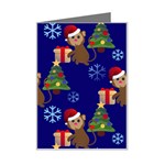 Christmas Monkey emoji Mini Greeting Card