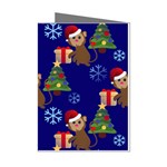 Christmas Monkey emoji Mini Greeting Cards (Pkg of 8)