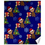 Christmas Monkey emoji Canvas 8  x 10 