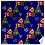 Christmas Monkey emoji Canvas 12  x 12 