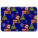 Christmas Monkey emoji Large Doormat