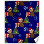 Christmas Monkey emoji Canvas 11  x 14 