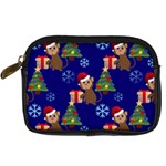 Christmas Monkey emoji Digital Camera Leather Case