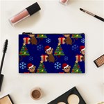 Christmas Monkey emoji Cosmetic Bag (Small)