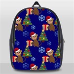 Christmas Monkey emoji School Bag (Large)